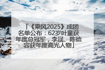 《乘风2025》成团名单公布：62岁叶童获年度总冠军，李晟、陈德容获年度高光人物