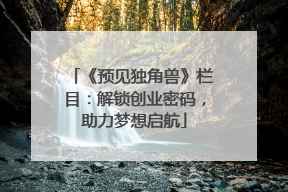 《预见独角兽》栏目：解锁创业密码，助力梦想启航