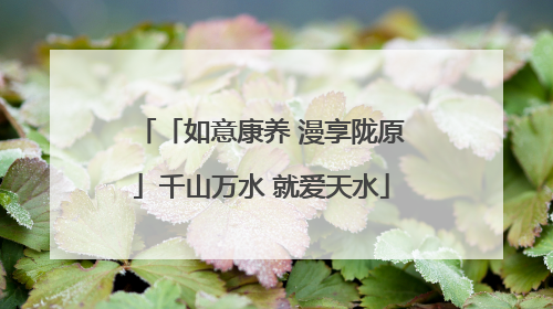 「如意康养 漫享陇原」千山万水 就爱天水