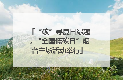 “碳”寻夏日绿趣，“全国低碳日”烟台主场活动举行