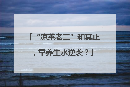 “凉茶老三”和其正，靠养生水逆袭？