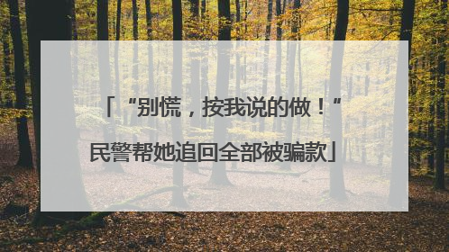 “别慌，按我说的做！”民警帮她追回全部被骗款