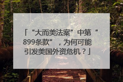 “大而美法案”中第“899条款”，为何可能引发美国外资危机？