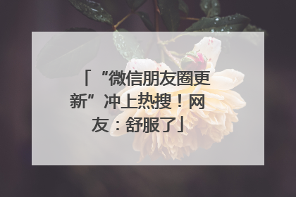 “微信朋友圈更新”冲上热搜！网友：舒服了