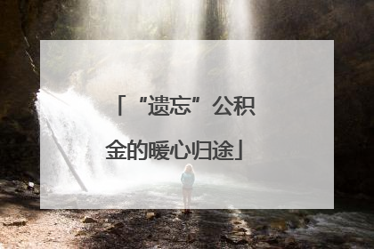 “遗忘”公积金的暖心归途