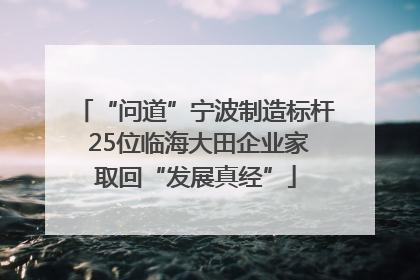 “问道”宁波制造标杆 25位临海大田企业家取回“发展真经”