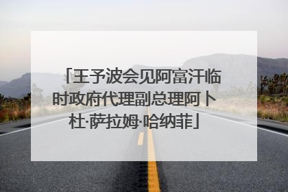 王予波会见阿富汗临时政府代理副总理阿卜杜·萨拉姆·哈纳菲