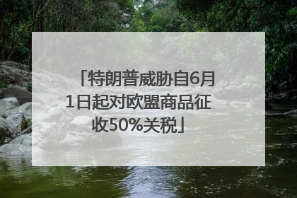 特朗普威胁自6月1日起对欧盟商品征收50%关税