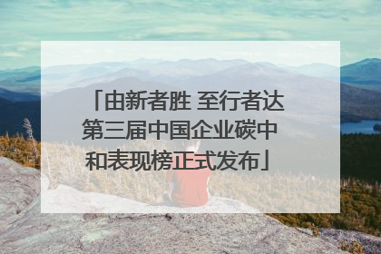 由新者胜 至行者达 第三届中国企业碳中和表现榜正式发布