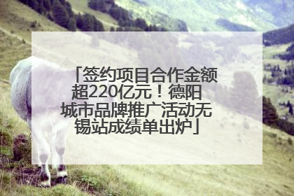签约项目合作金额超220亿元！德阳城市品牌推广活动无锡站成绩单出炉