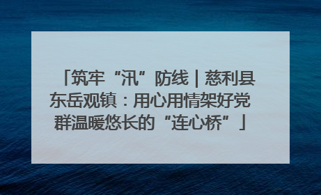 筑牢“汛”防线｜慈利县东岳观镇：用心用情架好党群温暖悠长的“连心桥”