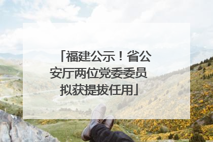 福建公示！省公安厅两位党委委员拟获提拔任用