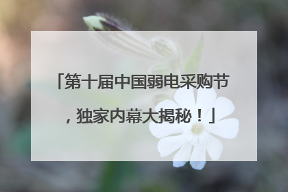 第十届中国弱电采购节，独家内幕大揭秘！
