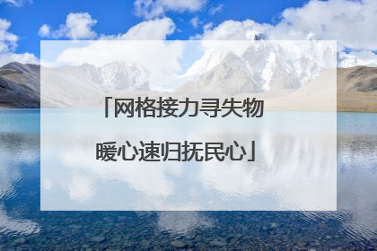 网格接力寻失物 暖心速归抚民心