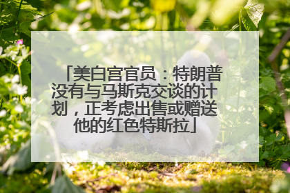 美白宫官员：特朗普没有与马斯克交谈的计划，正考虑出售或赠送他的红色特斯拉