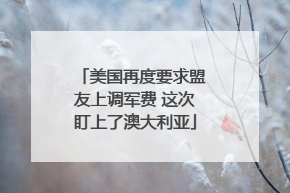 美国再度要求盟友上调军费 这次盯上了澳大利亚