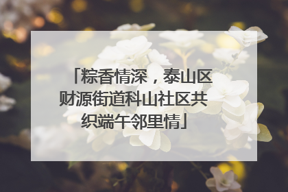 粽香情深，泰山区财源街道科山社区共织端午邻里情