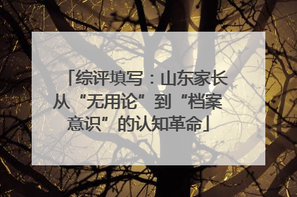 综评填写：山东家长从“无用论”到“档案意识”的认知革命