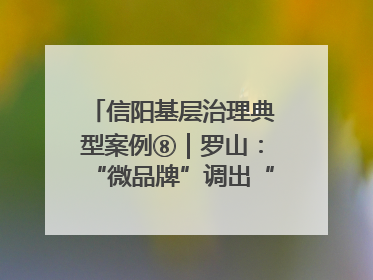 信阳基层治理典型案例⑧｜罗山：“微品牌”调出“大和谐”
