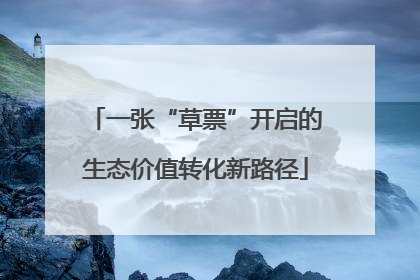 一张“草票”开启的生态价值转化新路径