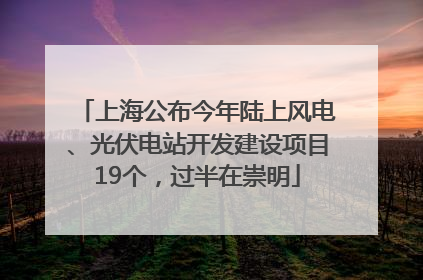 上海公布今年陆上风电、光伏电站开发建设项目19个，过半在崇明