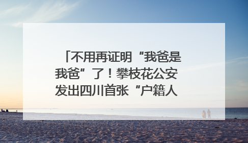 不用再证明“我爸是我爸”了！攀枝花公安发出四川首张“户籍人口直系亲属关系谱”