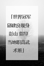 世界冠军邱建良现身彭山 指导当地职高武术班
