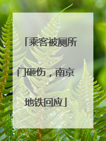 乘客被厕所门砸伤，南京地铁回应