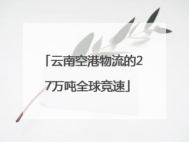 云南空港物流的27万吨全球竞速