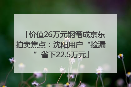 价值26万元钢笔成京东拍卖焦点：沈阳用户“捡漏”省下22.5万元