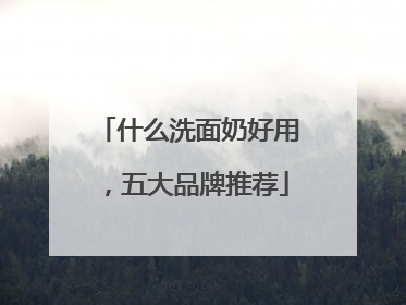 什么洗面奶好用，五大品牌推荐