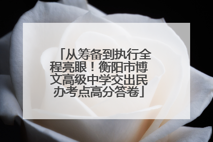 从筹备到执行全程亮眼！衡阳市博文高级中学交出民办考点高分答卷