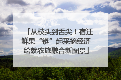 从枝头到舌尖！宿迁鲜果“链”起采摘经济绘就农旅融合新图景