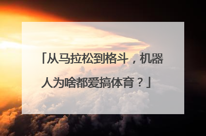 从马拉松到格斗，机器人为啥都爱搞体育？