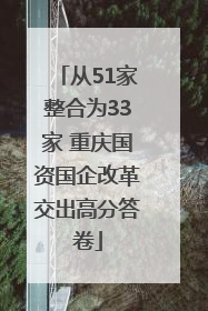 从51家整合为33家 重庆国资国企改革交出高分答卷