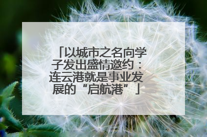 以城市之名向学子发出盛情邀约：连云港就是事业发展的“启航港”