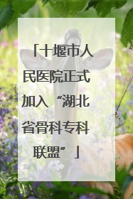 十堰市人民医院正式加入“湖北省骨科专科联盟”
