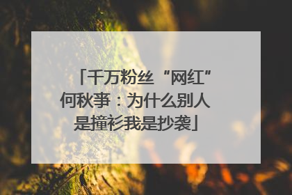 千万粉丝“网红”何秋亊：为什么别人是撞衫我是抄袭