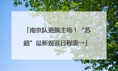 南京队更换主场！“苏超”最新观赛日程表→