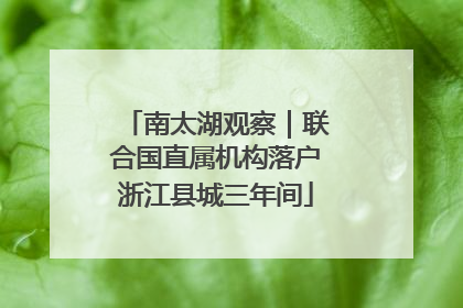 南太湖观察｜联合国直属机构落户浙江县城三年间