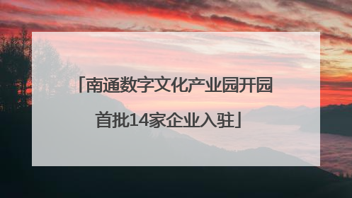 南通数字文化产业园开园 首批14家企业入驻