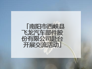 南阳市西峡县飞龙汽车部件股份有限公司赴台开展交流活动