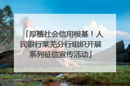 厚植社会信用根基！人民银行莱芜分行组织开展系列征信宣传活动