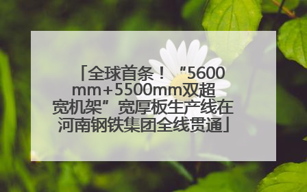 全球首条！“5600mm+5500mm双超宽机架”宽厚板生产线在河南钢铁集团全线贯通