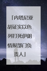 内塔尼亚胡证实以色列打死伊朗情报部门负责人