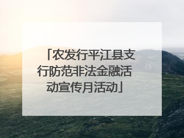 农发行平江县支行防范非法金融活动宣传月活动