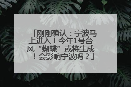 刚刚确认：宁波马上进入！今年1号台风“蝴蝶”或将生成！会影响宁波吗？