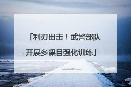 利刃出击！武警部队开展多课目强化训练