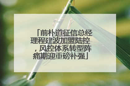 前朴道征信总经理程建波加盟陆控，风控体系转型阵痛期迎重磅补强