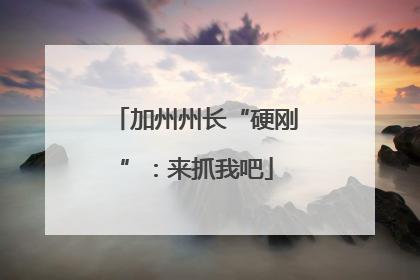加州州长“硬刚”：来抓我吧